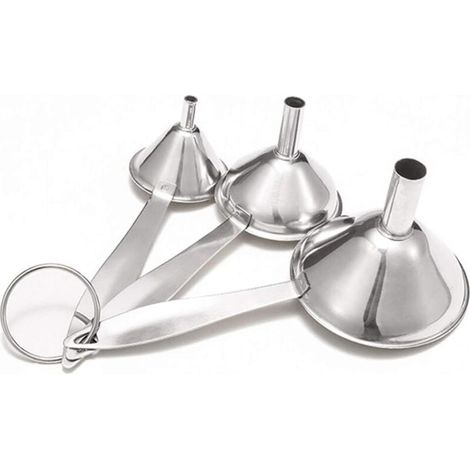 Edelstahltrichter, 3-teiliges Mini-edelstahltrichter-set, Edelstahl-küchentrichter-set Mit Griff Und Abnehmbarem Filter Zum Umfüllen Von Flüssigkeiten (silber)