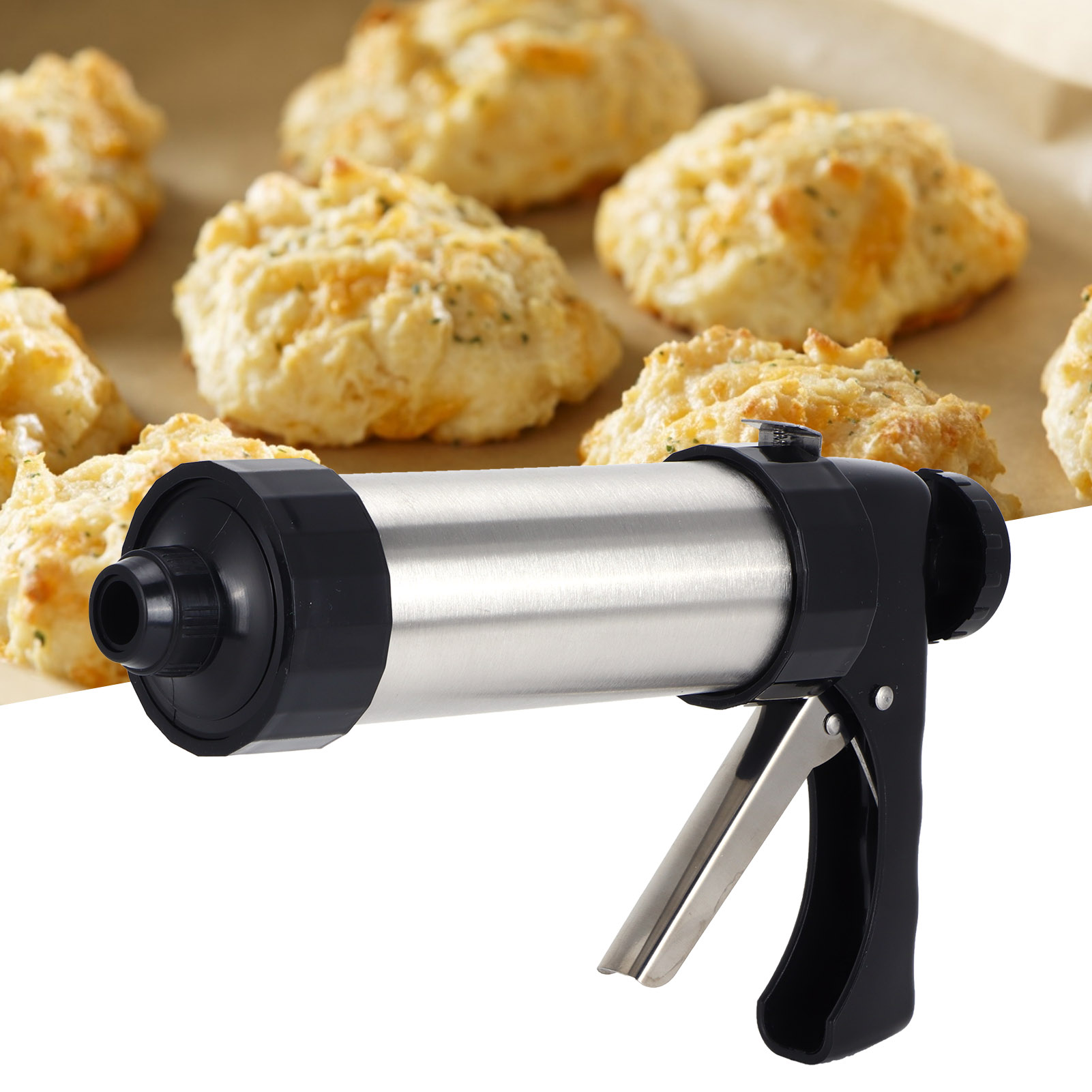 Ausstechformen-set Mit 8 Formen Und 8 Tüllen Zur Gebäckdekoration, Material: Edelstahl + Abs, Abmessungen: 230 X 140 Mm, Farbe: Silber, Menge: 1.
