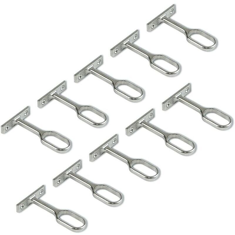 Ahlsen Ovale Kleiderstangen-mittelstütze, Vernickelt, 10er-pack