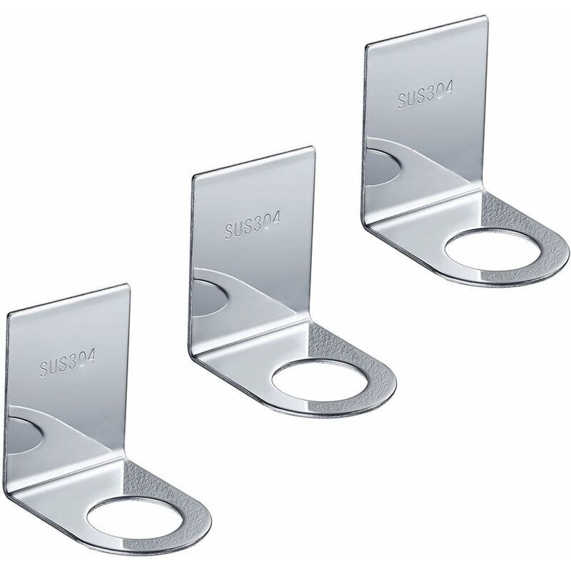 Silberner Wandseifenspenderhalter, 3-teilig, 27 Mm Öffnung, Edelstahl-badezimmeraccessoire, Edelstahl-shampoohalter Für Küche Und Bad