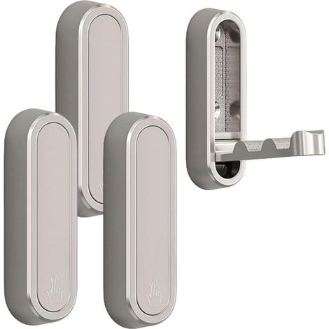 Set Mit 4 Faltbaren Wandhaken, 90-grad-klapphaken, Verdeckte Haken, Geeignet Für Schlafzimmer Und Badezimmer, Silberfarben.