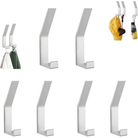 6er-set Garderobenhaken – Haken Für Oben Und Unten, Kein Bohren Erforderlich – Geeignet Zum Aufhängen Von Jacken, Mänteln, Kleidung, Schals, Handtaschen Usw.