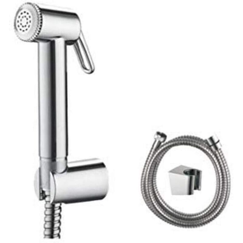 [niemals Verwendet] Dusch- Und Wc-set Mit Wandhalterung Und 1,5 M Schlauch, Silber - Abs - Hygienische Dusche Zum Waschen Und Reinigen
