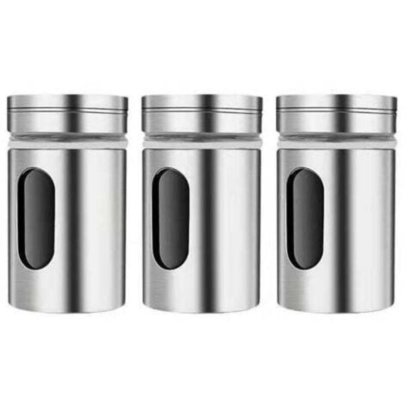 [niemals Verwendet] 3-teiliges Gewürzset Mit Drehdeckeln, Gewürzflaschen Aus Edelstahl, Gewürztöpfe, Küchengewürzset, Gewürzgläser Für Tee, Salz Und Pfeffer