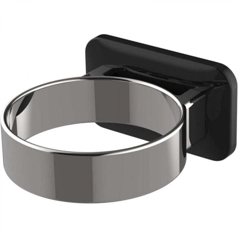 [niemals Verwendet] Wandmontierter Haartrocknerhalter Für Badezimmerschranktüren, Mit Extra Breitem Rand (silber Und Schwarz)