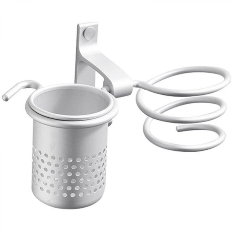[niemals Verwendet] Wandmontierter Haartrocknerhalter Aus Aluminium Mit Ablagefach Und Schraubbefestigung – Handyhalterung Kompatibel Mit Haarglättern (silber)