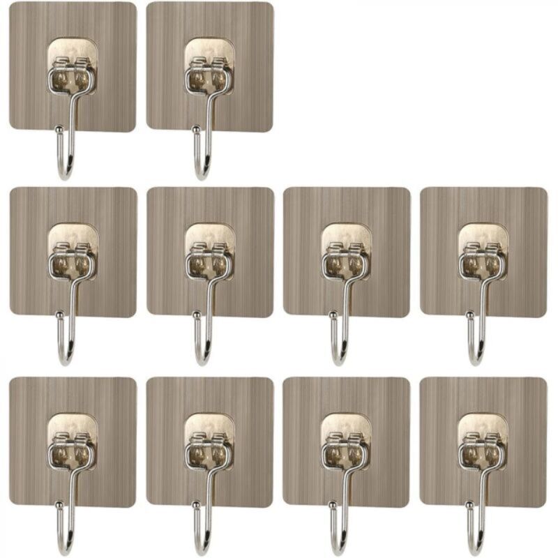 [niemals Verwendet] 10er-pack Selbstklebende Wandhaken, Max. 20 Kg Tragkraft, Für Bad, Küche, Decke, Wand, Tür, Bademantel Und Handtuchhalter