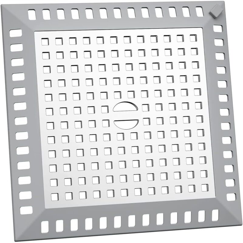 [niemals Verwendet] Duschhaarfänger, 12,3 X 12,3 Cm, Quadratisch, Edelstahl, Küchenspülensieb, Silberfarben, Verstopfungsfrei, Für Badezimmer