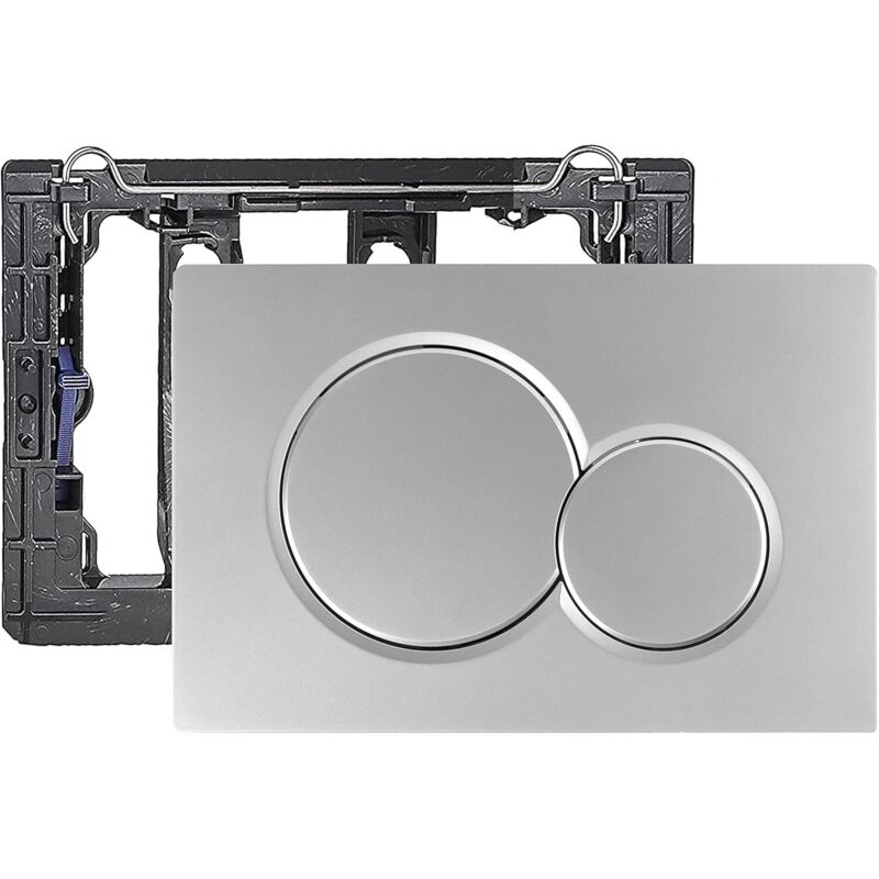 [niemals Verwendet] Zweimengenspülung – Spülplatte – Kompatibel Mit Geberit Sigma01 115.770.11.5 – Moderne, Matte Silber-/graue Oberfläche
