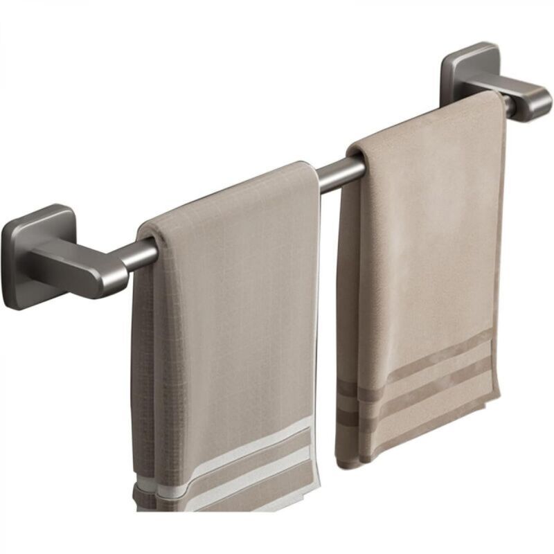 [niemals Verwendet] Wandmontierter Handtuchhalter Ohne Bohren - Badezimmeraccessoires (grau, 50 Cm)