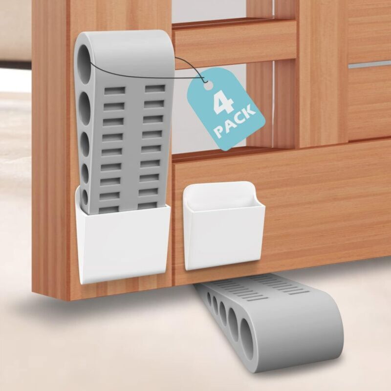 [niemals Verwendet] Mobiler Türstopper, Grau, 12 × 8 × 4 × 5 × 3 × 2 Cm, 4er-set, Türstopper, Einklemmschutz, Türstopper.