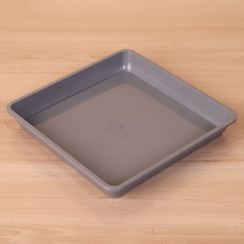 [niemals Verwendet] Grauer Kunststoff-pflanzkasten, 25 X 25 Cm, Mit Quadratischer Untersetzerschale, Geeignet Für Den Innen- Und Außenbereich, 2 Stück