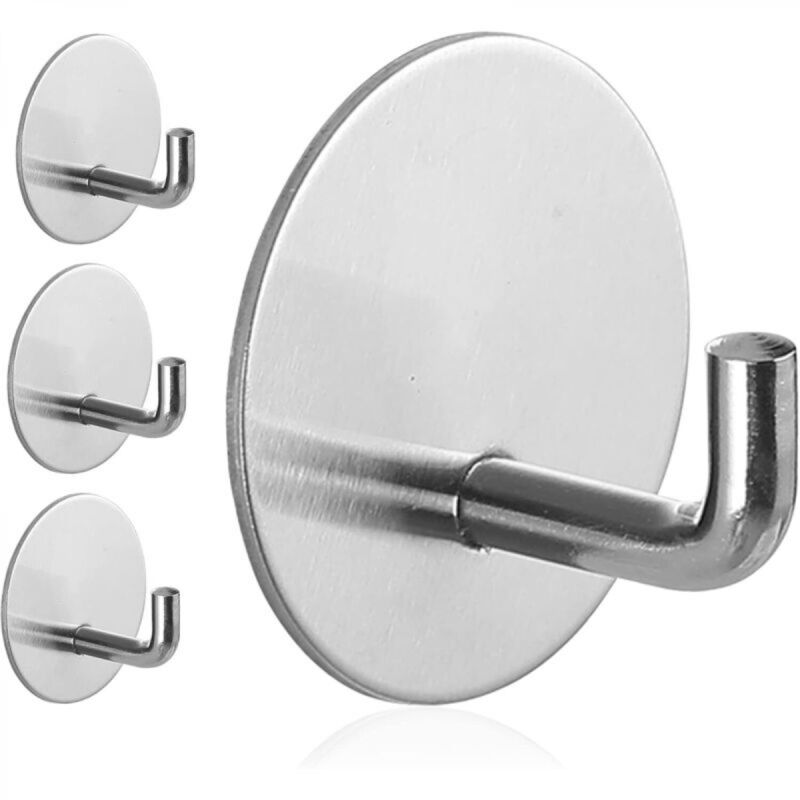 [niemals Verwendet] Extrem Starke Und Wasserfeste Klebe-duschhaken Zum Aufhängen Von Schwämmen, Handtüchern Und Kleidung (4er-set, Silberfarben)