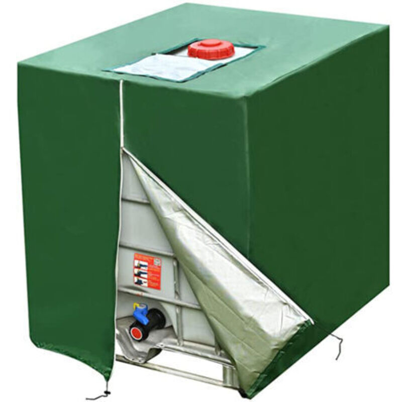 [niemals Verwendet] Ibc-tankabdeckung (1000 L), 420d-wassertankdeckel, Uv-beständige Tankabdeckung, Ibc-tank-schutzhülle Mit Reißverschluss, 120 X 100 X 116 Cm (grün)
