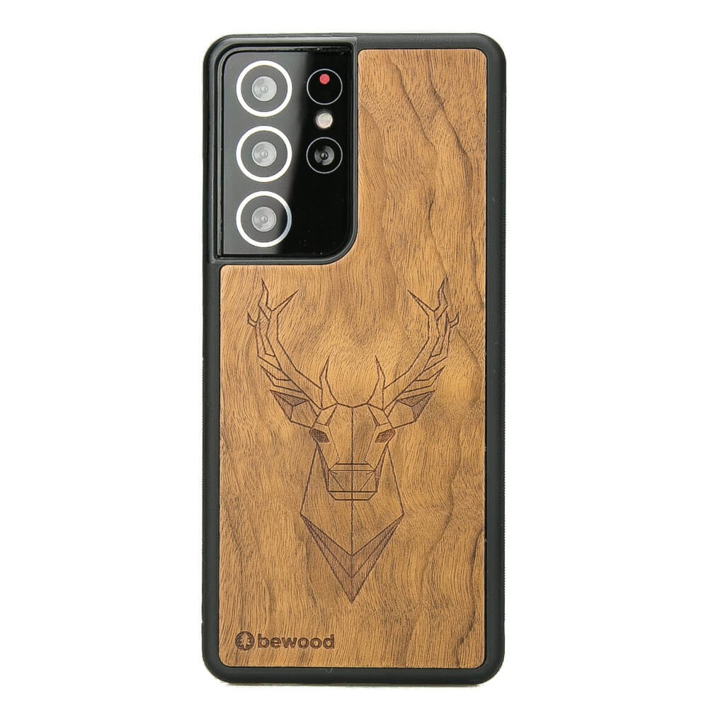 Holzhülle Für Samsung Galaxy S21 Ultra Imbuia Deer