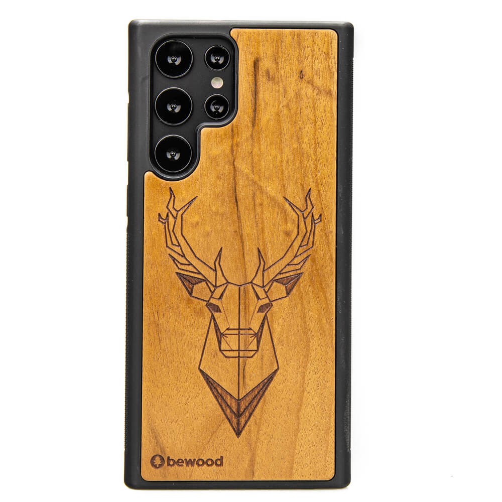Holzhülle Für Samsung Galaxy S22 Ultra Imbuia Deer