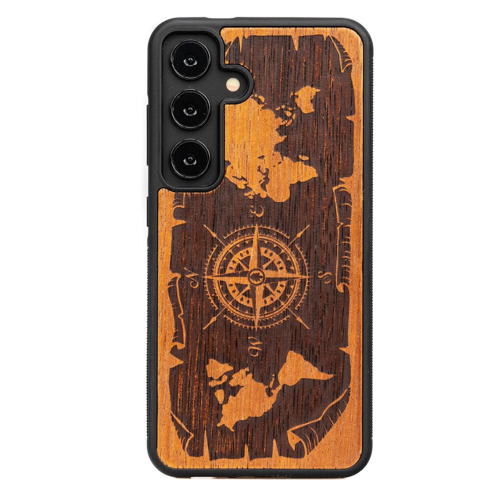 Bewood Holzhülle Für Samsung Galaxy S24 Wind Rose Merbau