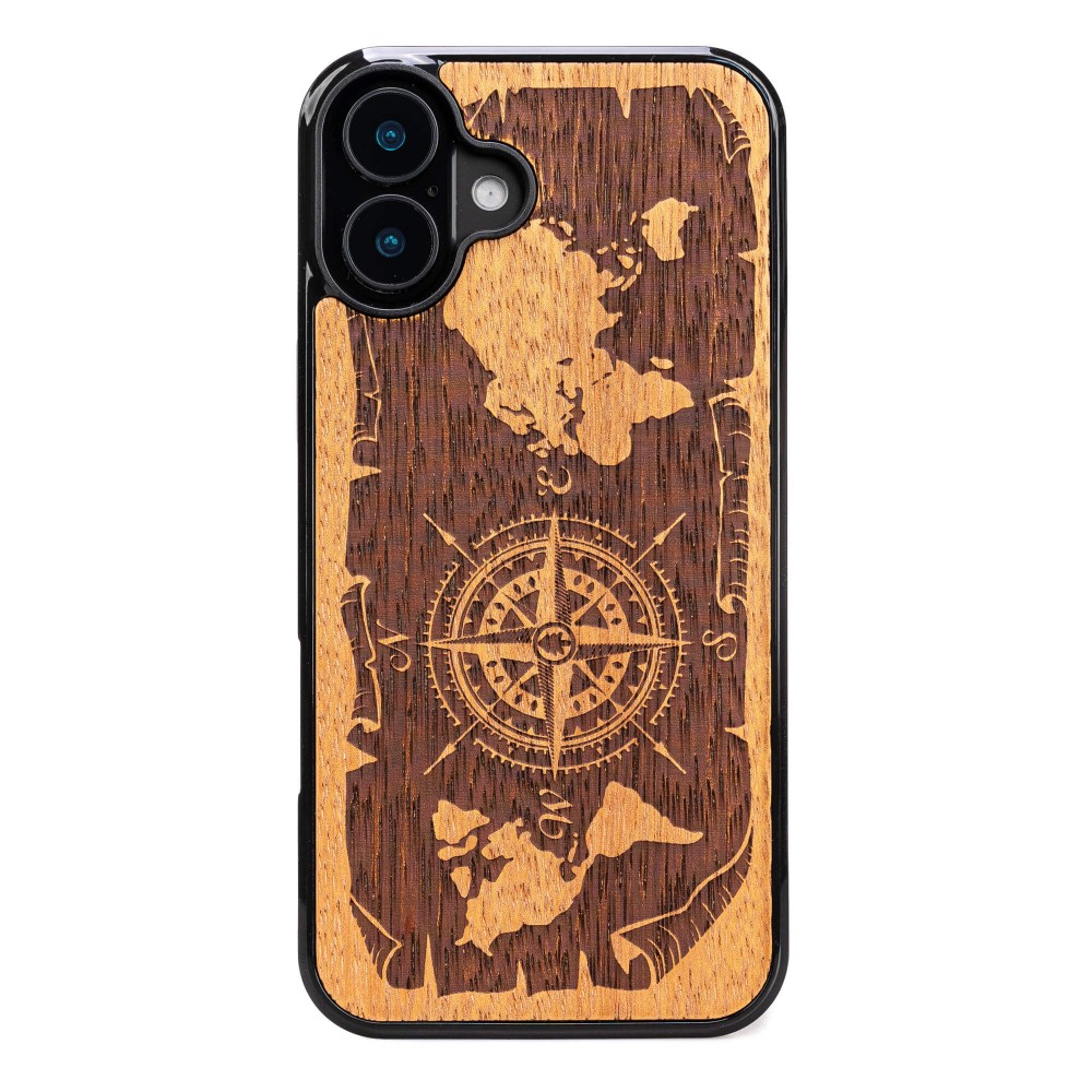 Bewood Holzhülle Für Iphone 16 Plus Wind Rose Merbau