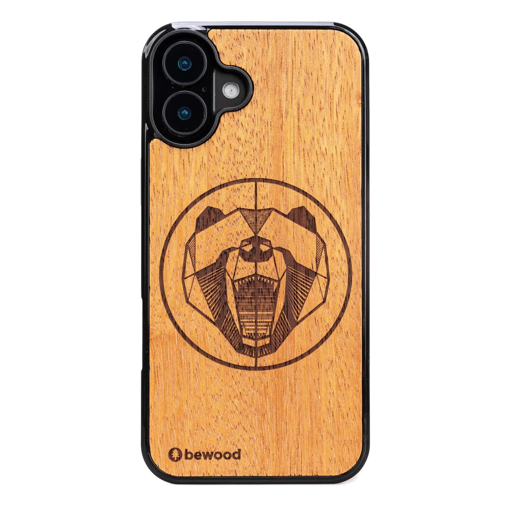Bewood Holzhülle Für Iphone 16 Plus Merbau Bear