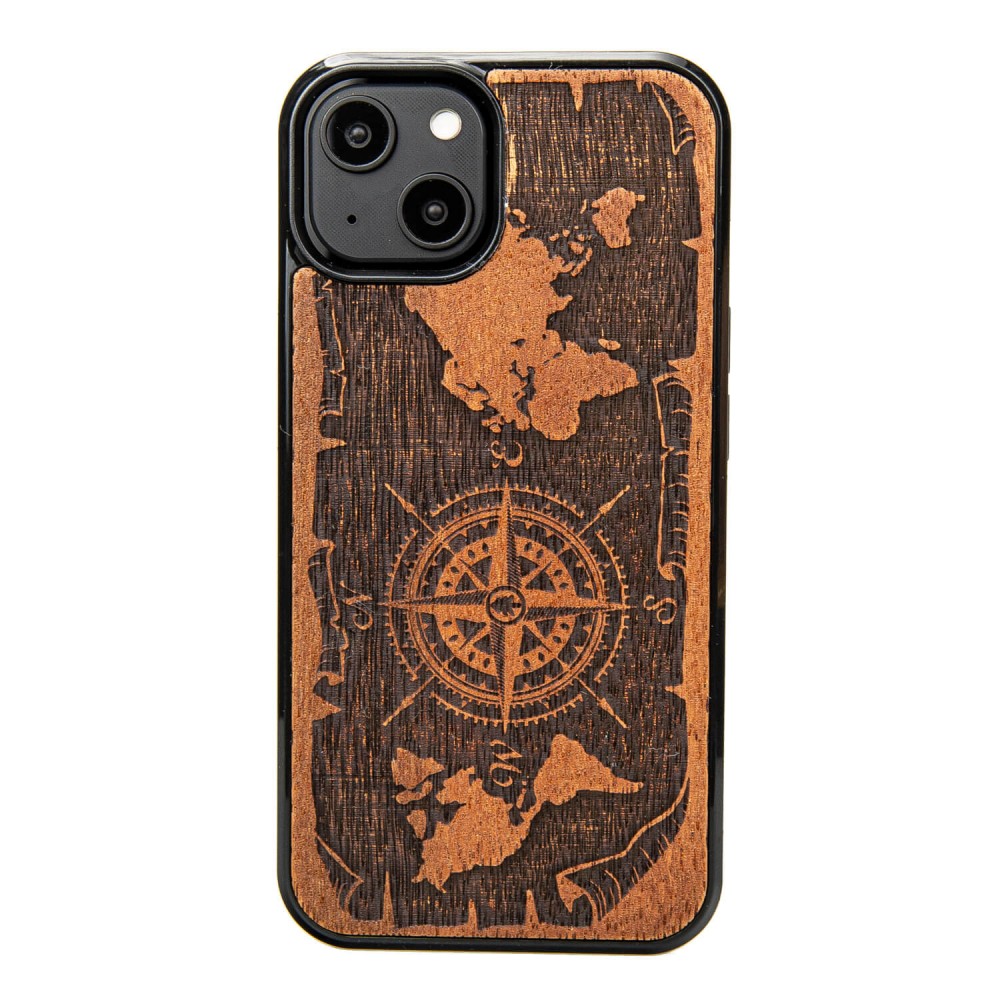 Bewood Holzhülle Für Iphone 14 Wind Rose Merbau