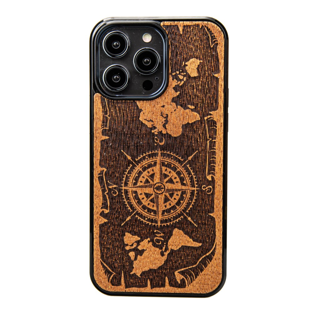 Bewood Holzhülle Für Iphone 14 Pro Max Wind Rose Merbau