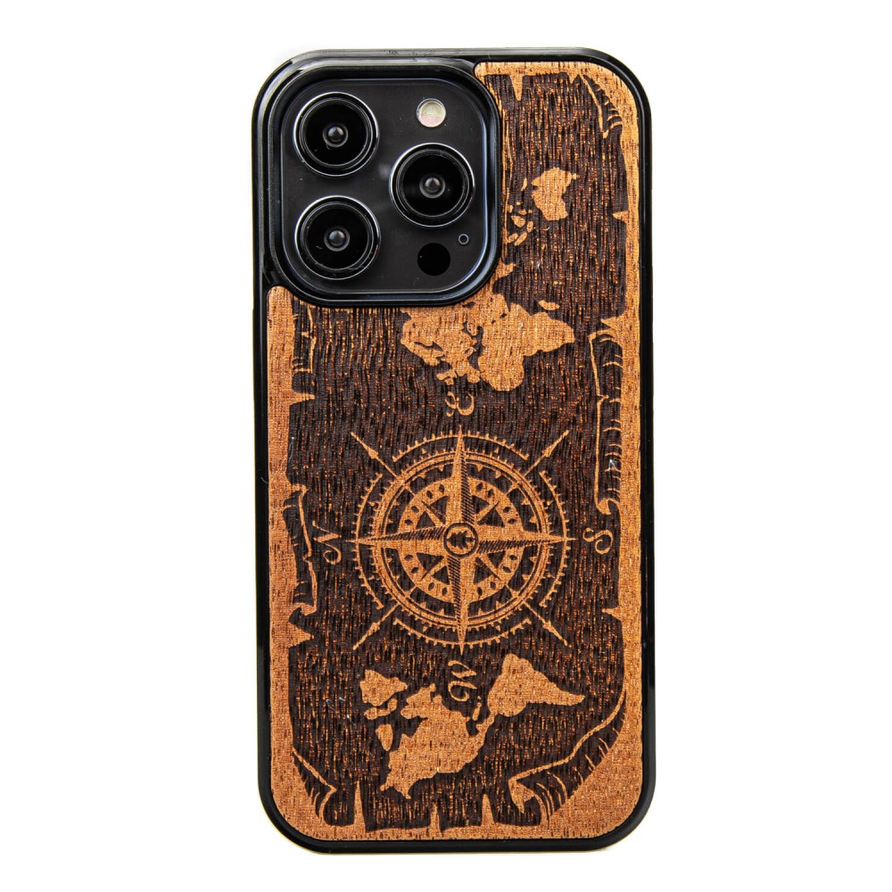 Bewood Holzhülle Für Iphone 14 Pro Wind Rose Merbau