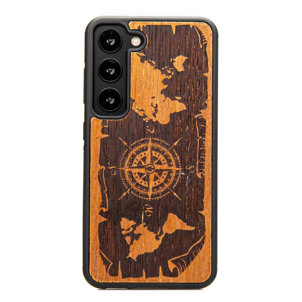 Bewood Holzhülle Für Samsung Galaxy S23 Wind Rose Merbau