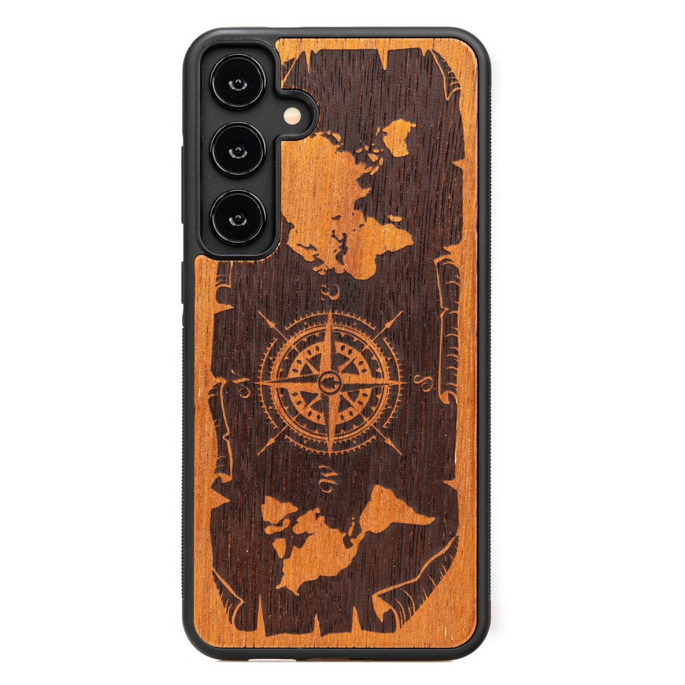 Bewood Holzhülle Für Samsung Galaxy A35 5g Wind Rose Merbau
