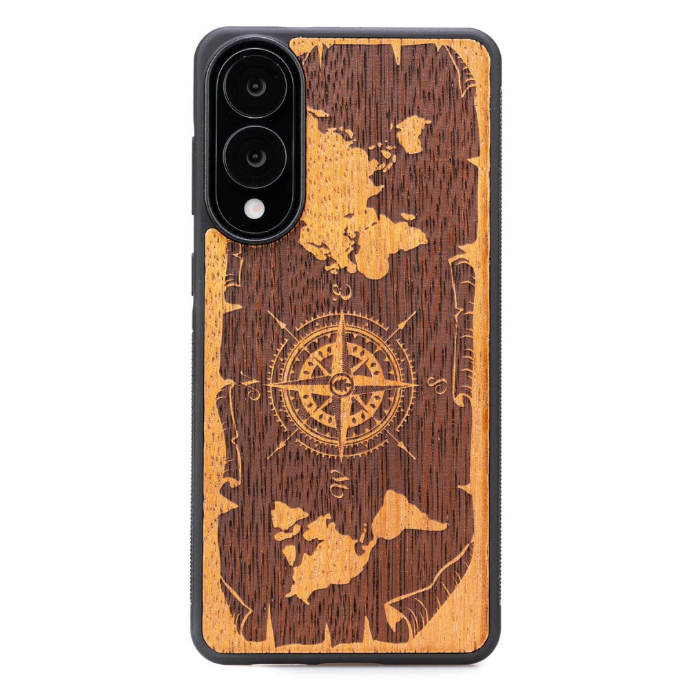 Bewood Holzhülle Für Samsung Galaxy S25 Edge Wind Rose Merbau