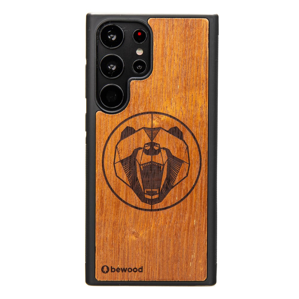Bewood Holzhülle Für Samsung Galaxy S23 Ultra Merbau Bear