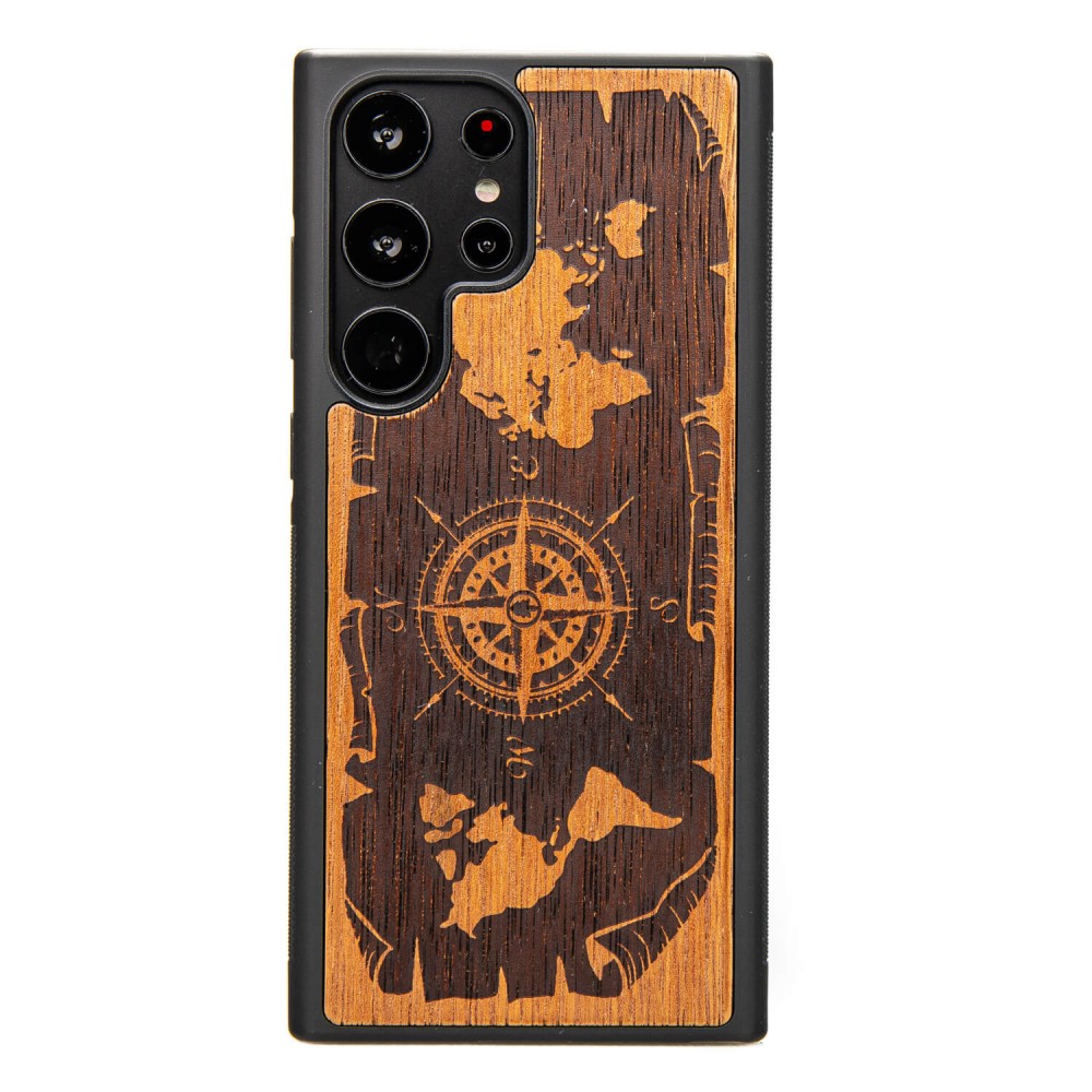 Bewood Holzhülle Für Samsung Galaxy S23 Ultra Wind Rose Merbau