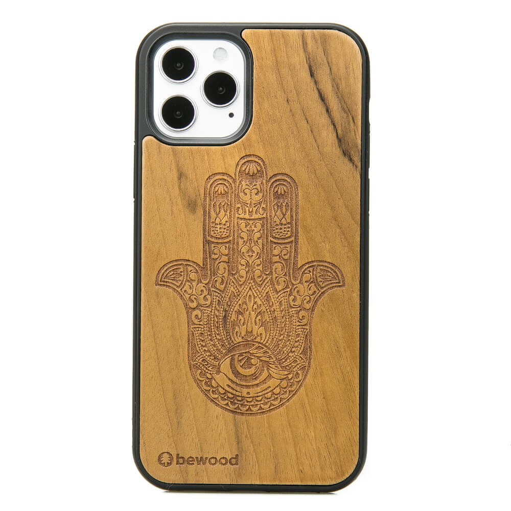 Hamsa Imbuia Holzhülle Für Iphone 12 / 12 Pro