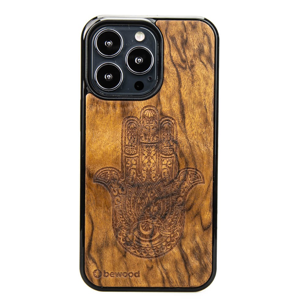 Hamsa Imbuia Holzhülle Für Iphone 13 Pro