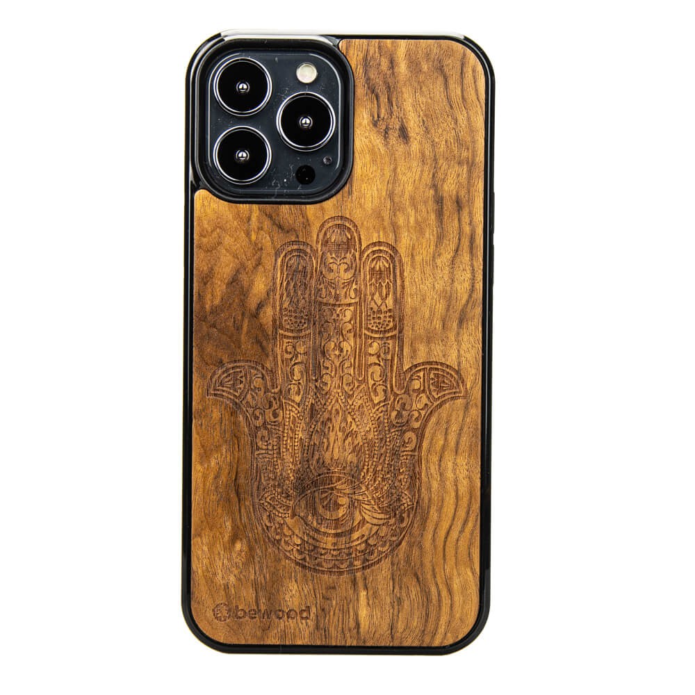 Hamsa Imbuia Holzhülle Für Iphone 13 Pro Max