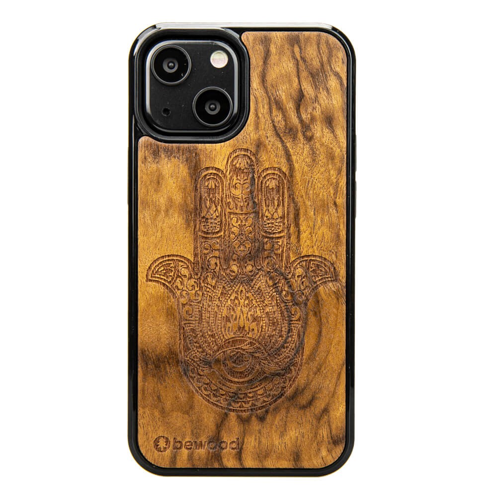 Hamsa Imbuia Holzhülle Für Iphone 13 Mini