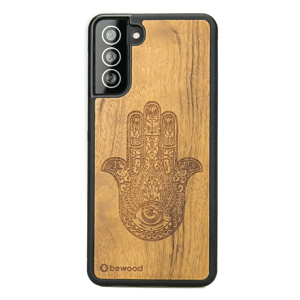 Holzhülle Für Samsung Galaxy S21 Fe Hamsa Imbuia