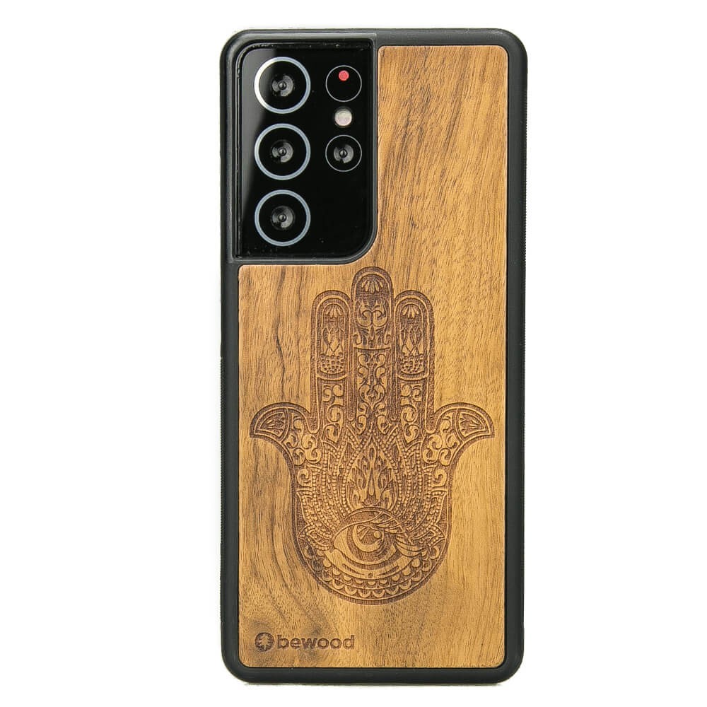 Hamsa Imbuia Holzhülle Für Samsung Galaxy S21 Ultra