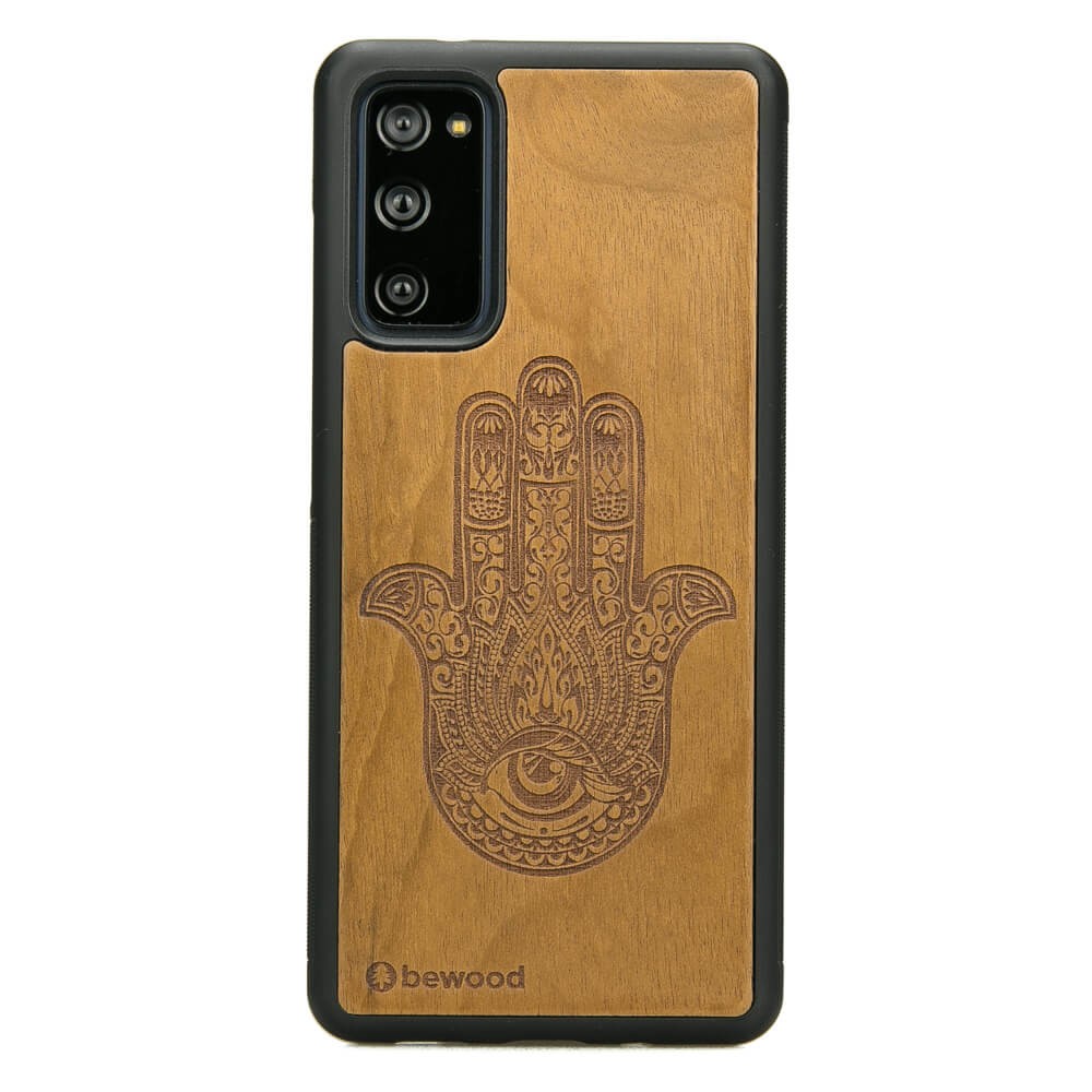 Holzhülle Für Samsung Galaxy S20 Fe Hamsa Imbuia