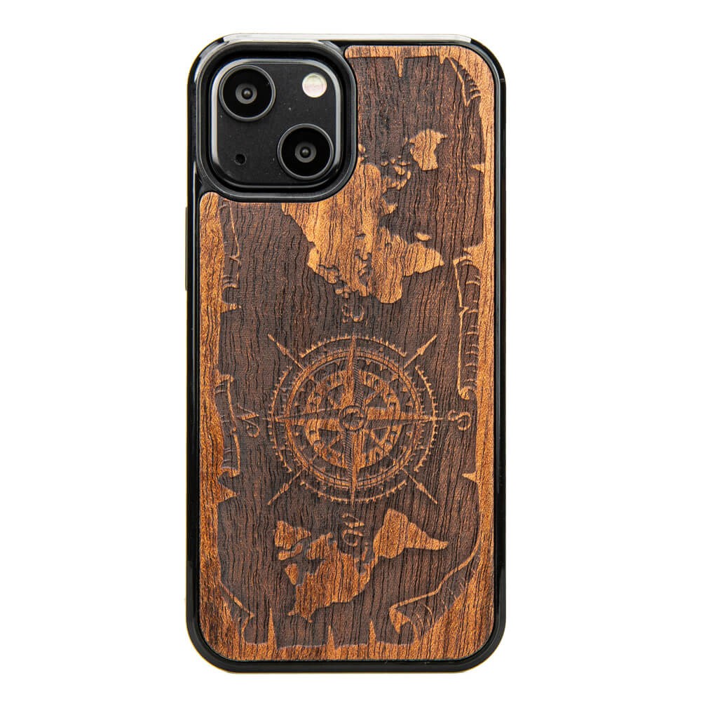 Holzhülle Für Iphone 13 Mini Wind Rose Merbau