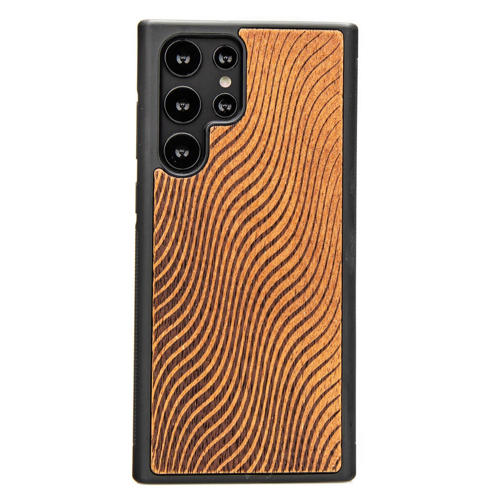 Holzhülle Für Samsung Galaxy S22 Ultra Waves Merbau