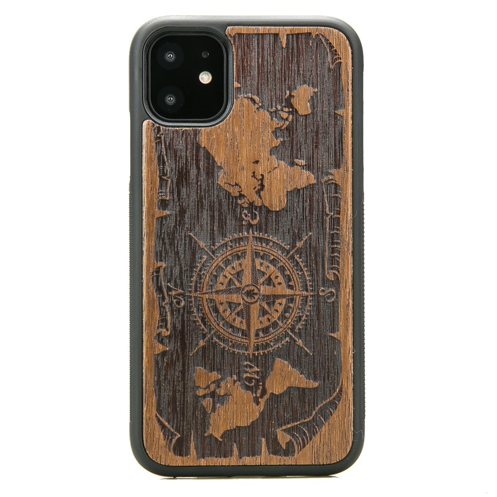 Holzhülle Für Iphone 11 Wind Rose Merbau