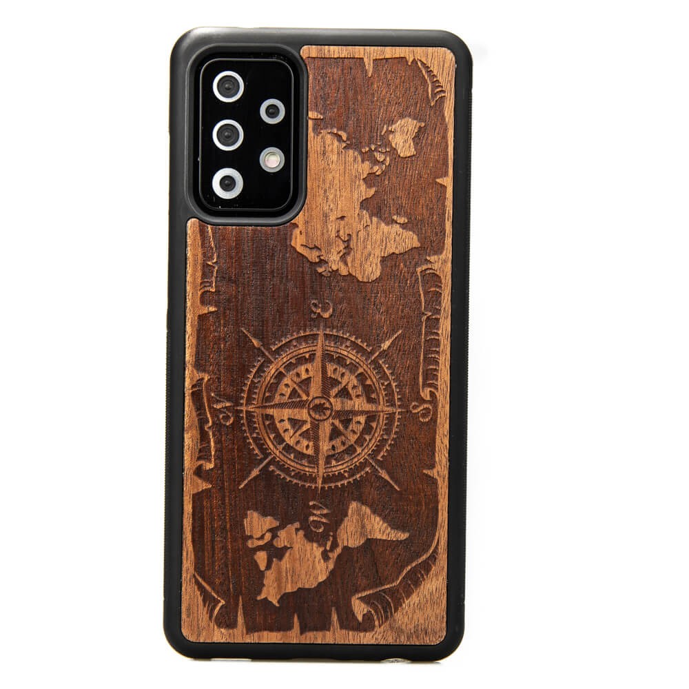 Holzhülle Für Samsung Galaxy A52/a52s 5g Wind Rose Merbau