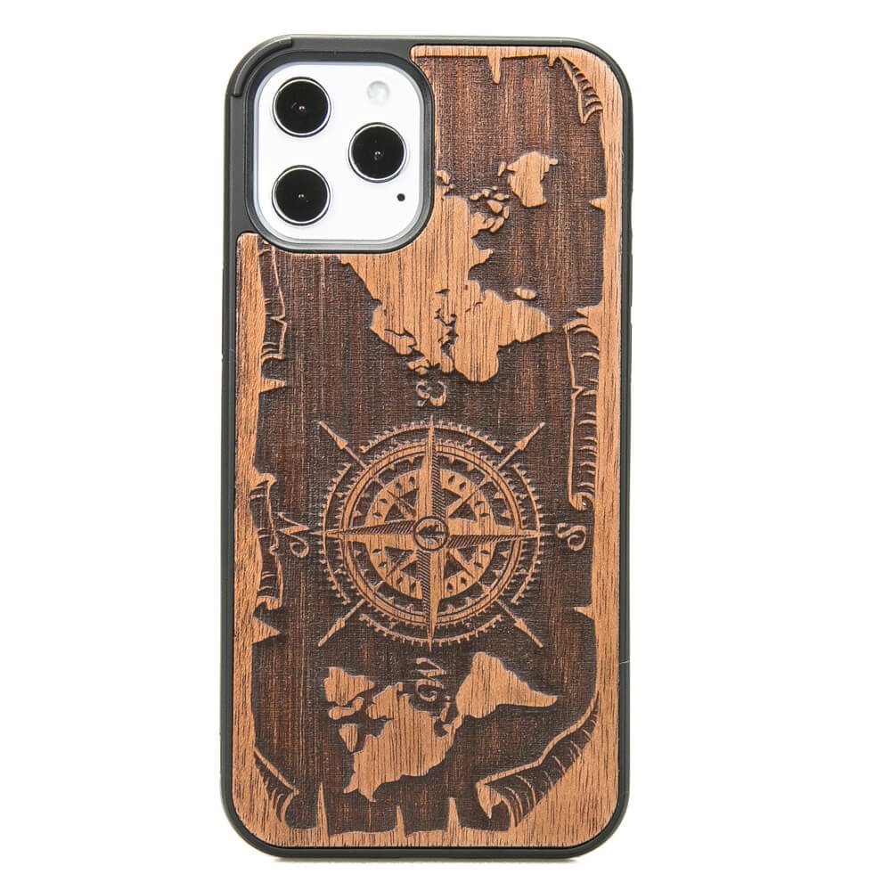 Holzhülle Für Iphone 12 Pro Max Wind Rose Merbau