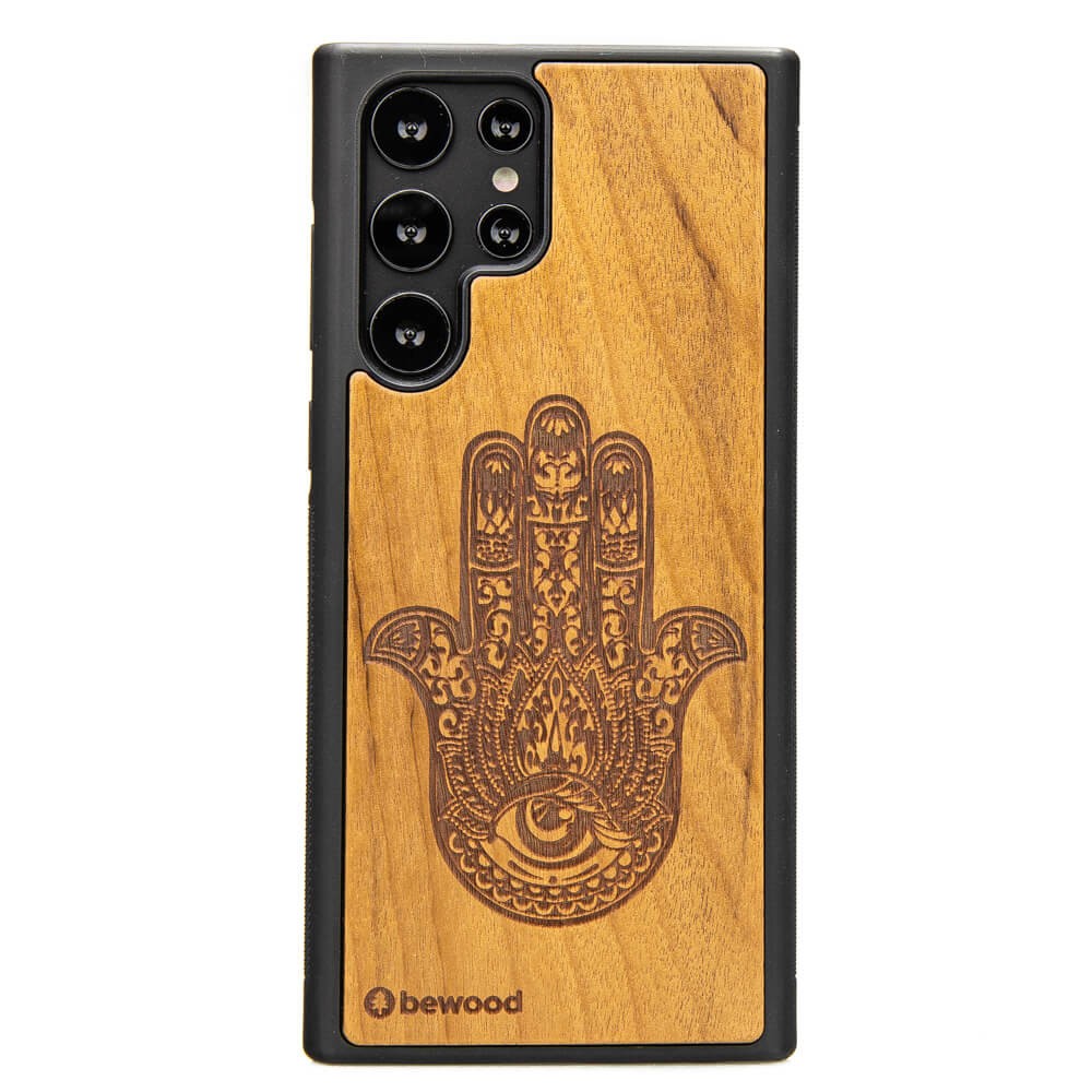 Hamsa Imbuia Holzhülle Für Samsung Galaxy S22 Ultra