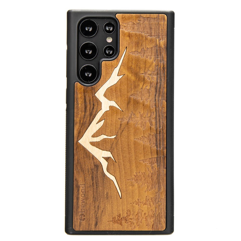 Holzhülle Für Samsung Galaxy S22 Ultra Mountains Imbuia