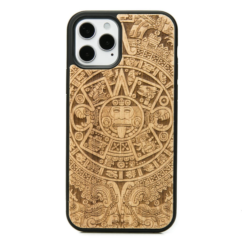 Holzhülle Für Iphone 12 / 12 Pro Aztec Calendar Aniegre