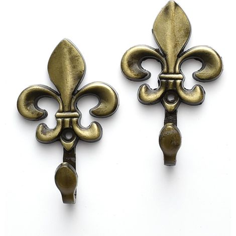 Set Mit 2 Haken, Dekorative Haken, Wandhaken, Metallgardinenhaken, Geeignet Für Wohnzimmer, Badezimmer, Kleiderschränke Und Kaminsimse (antikblau).