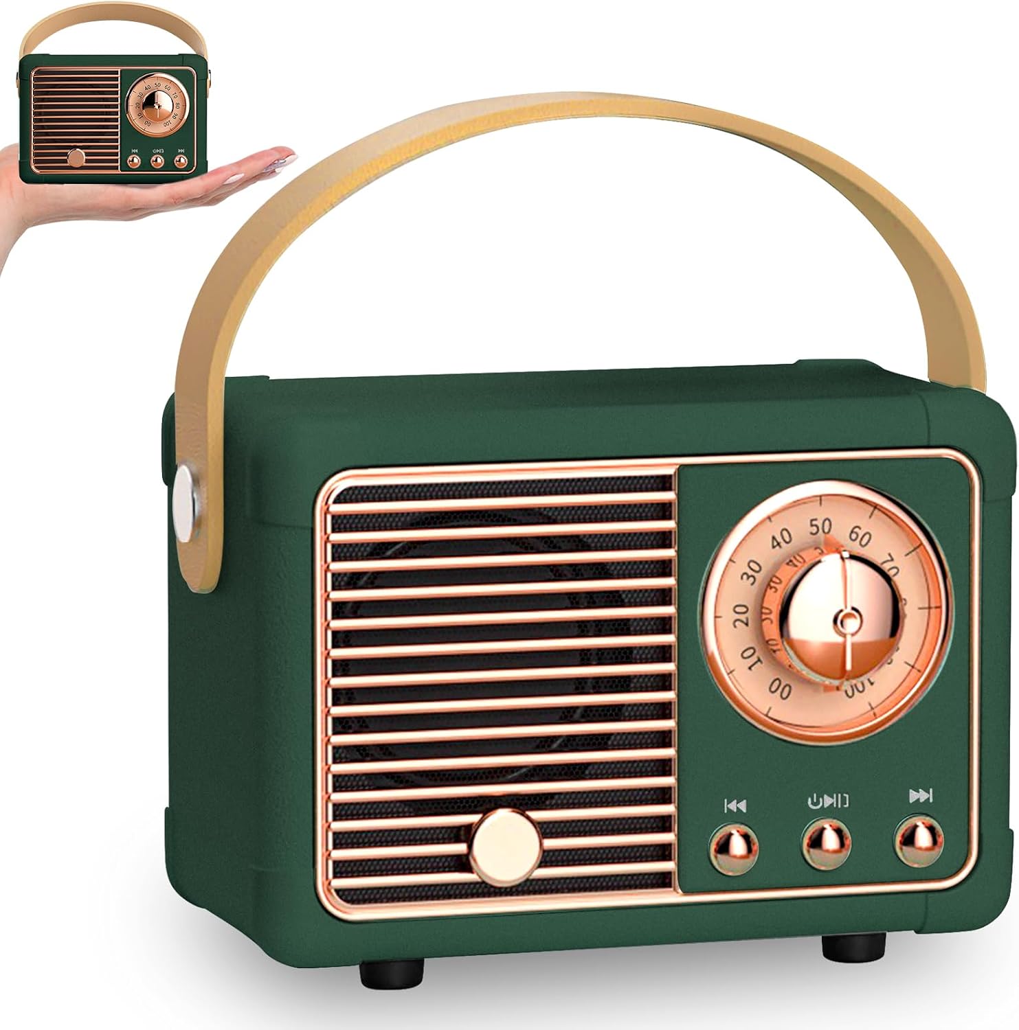 Mini-retro-bluetooth-lautsprecher, Tragbarer Kabelloser Lautsprecher Mit Fm-radio, Wiederaufladbares Vintage-radio, Bluetooth 5.0/usb/tf/aux, Für Vintage-dekoration (g)