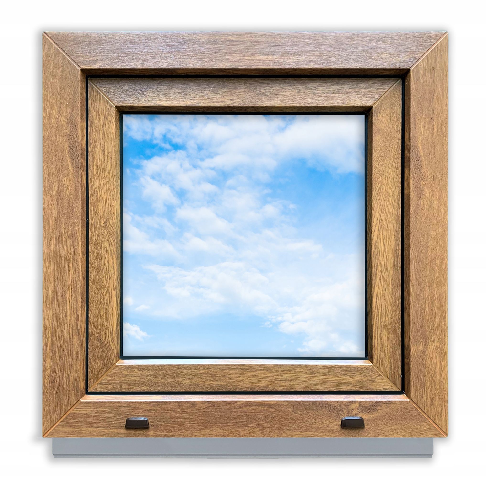 Pvc-fenster Goldene Eiche 50x50 Rechts Neu 500x500 Mm Dreh-kipp-doppelverglasung