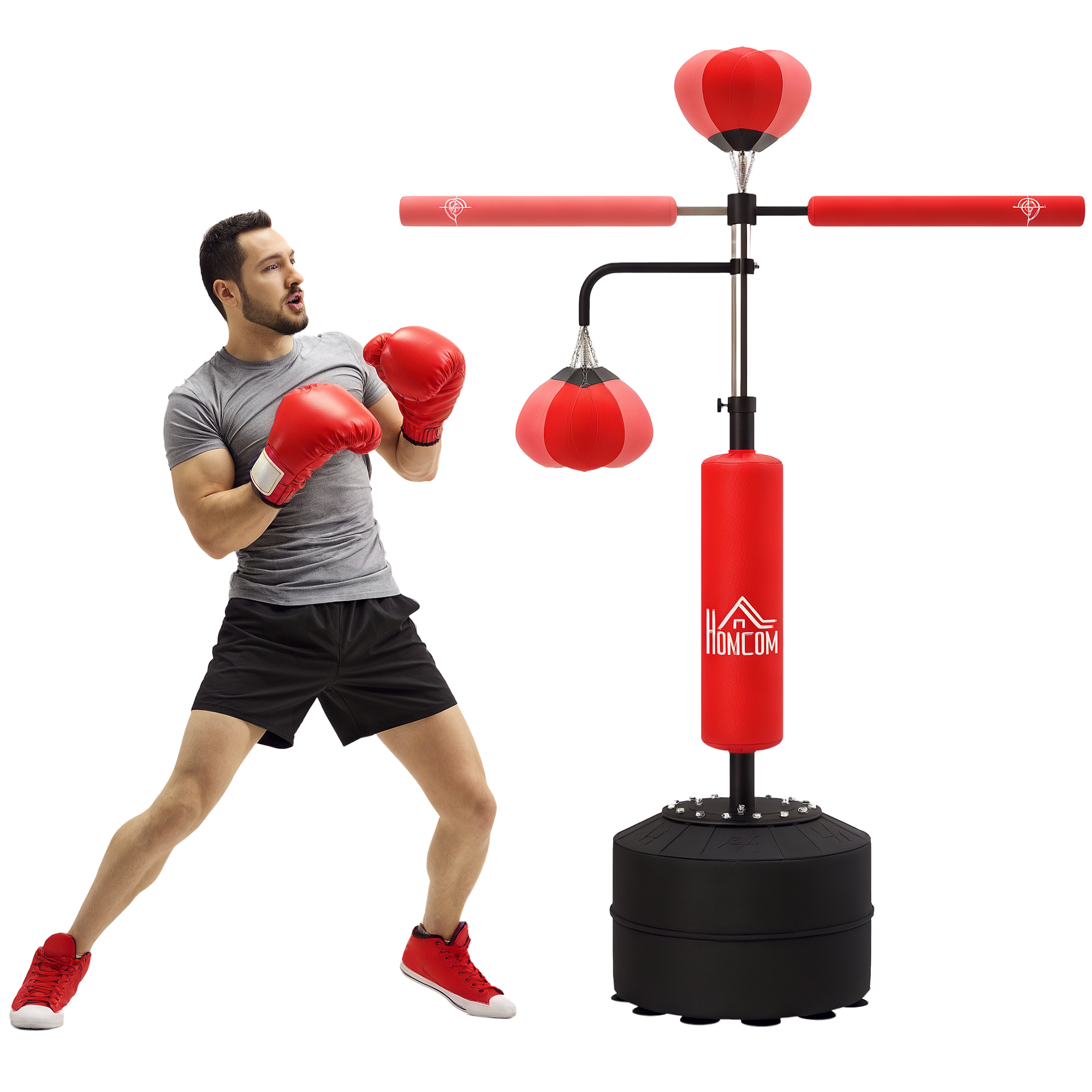 4-in-1 Freistehender Boxsack-ständer, 160-230 Cm Höhenverstellbar, Rot